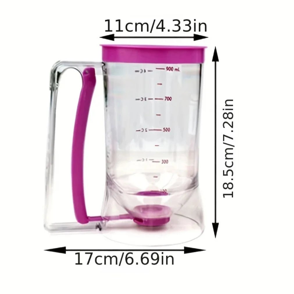 900ml Batter Dispenser with Trigger Handle – Measuring Cup Funnel for Pancakes, Cupcakes & Baking - Sellaxy