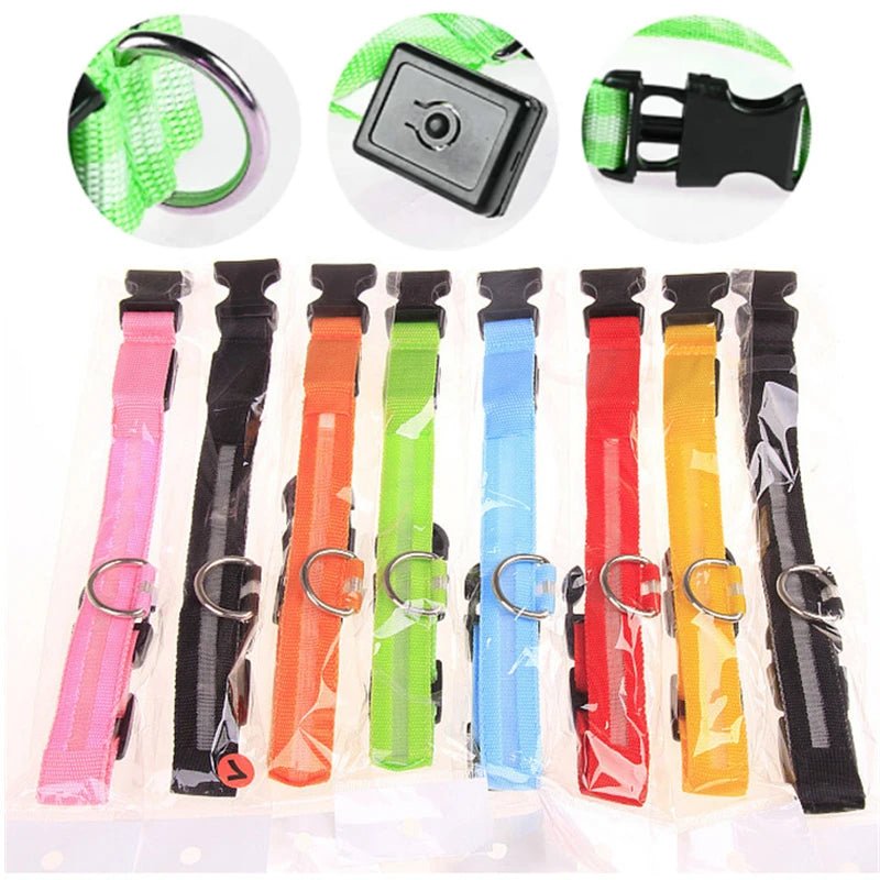 LED Dog Safety Collar – USB Rechargeable Light - Up Collar with 3 Modes for Night Walking - Sellaxy