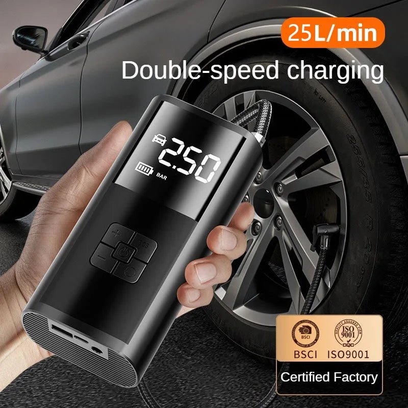 Portable Air Compressor Tire Inflator – Digital Air Pump for Car, Motorcycle, Bicycle & Sports Balls - Sellaxy