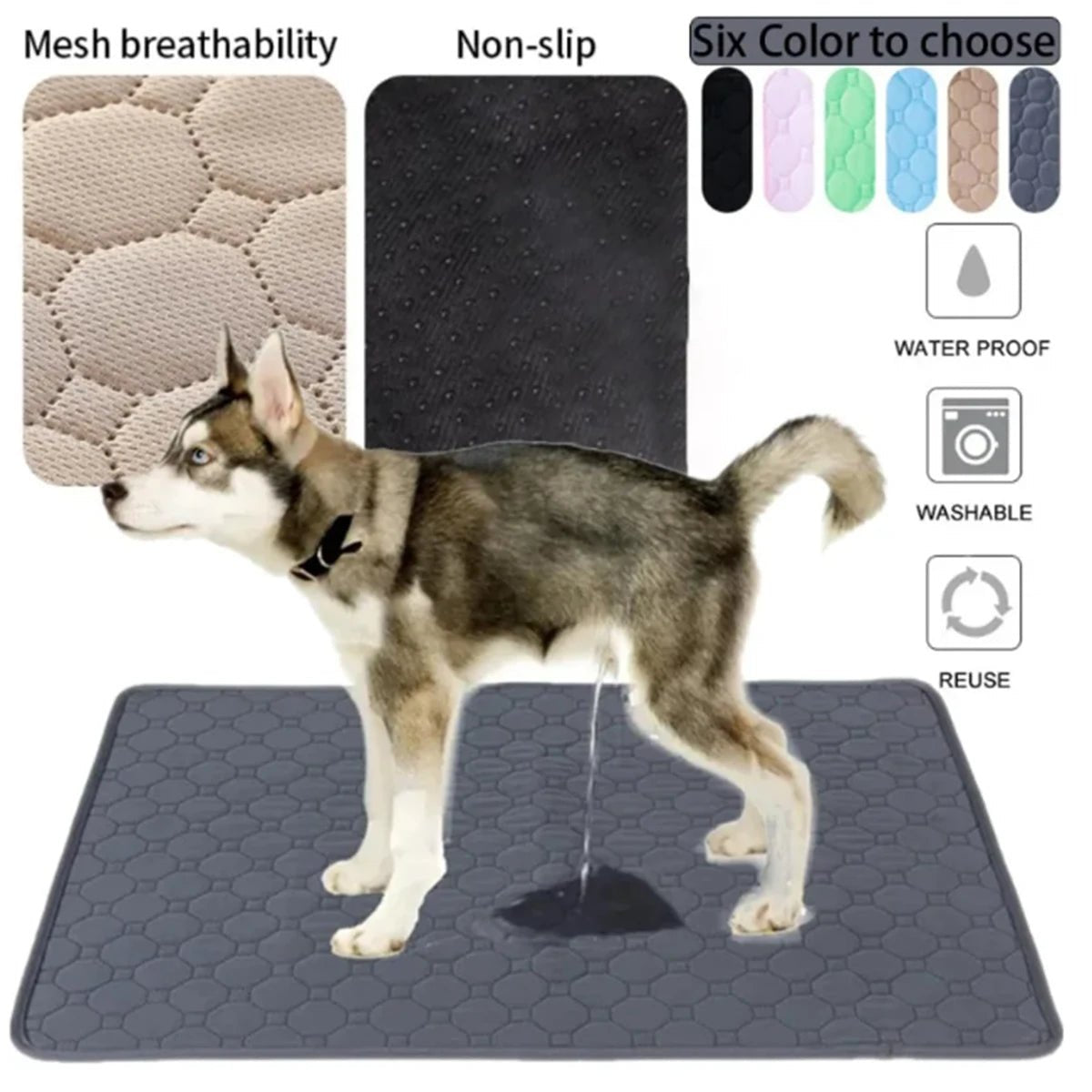 Reusable Washable Dog Pee Pad – Waterproof Absorbent Training Mat for Puppies, Dogs & Cats - Sellaxy