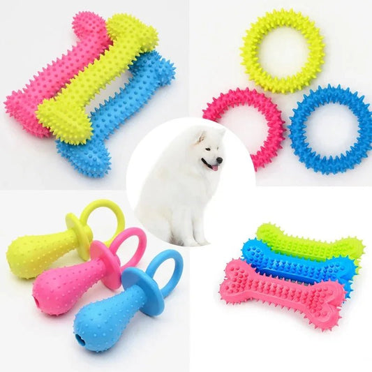 Rubber Chew Toys for Small Dogs – Durable Teeth Cleaning & Training Toys for Puppie - Sellaxy